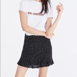 Madewell Silk Ruffle Skirt Star Scatter Size 0